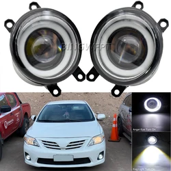 1Pair Car Front Bumper LED Fog Light Assembly Angel Eye DRL Daytime Running Light For Toyota Corolla E150 2007-2010