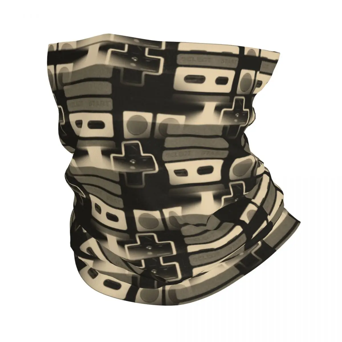 Custom Nostalgic Controller Tiles Bandana Winter Neck Warmer Men Windproof Wrap Face Scarf for Ski Video Game Lover Gaming