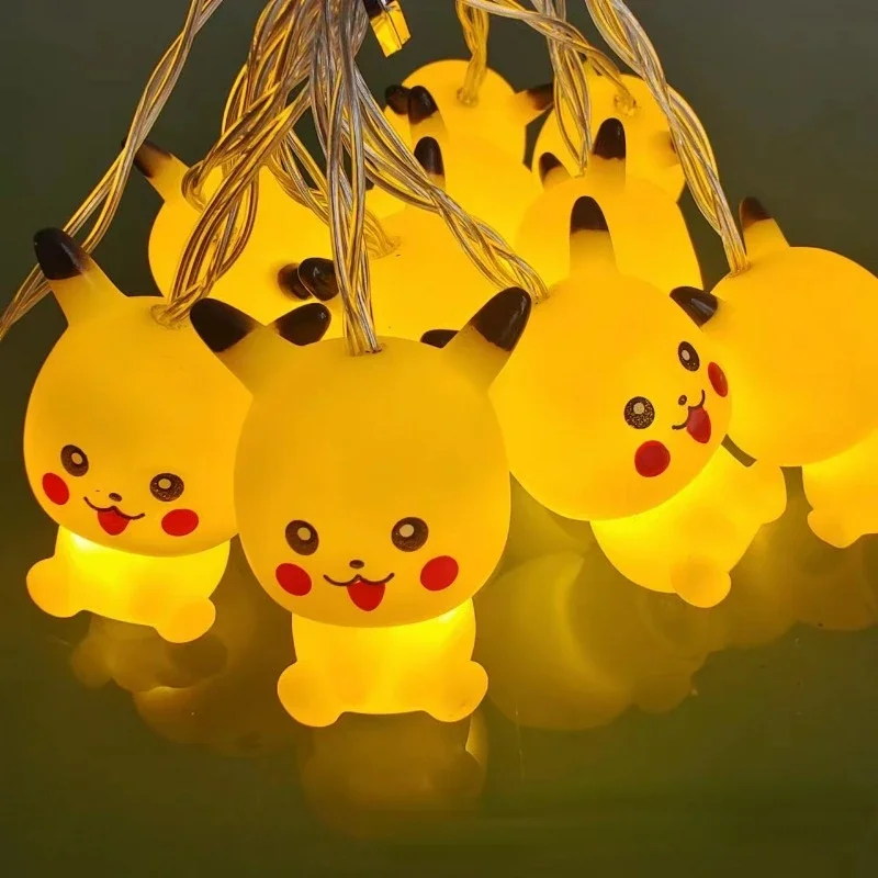 Pikachu Night Light Pendant Doll Led Strip Lights Anime Christmas Tree Decoration Toys Home Children Bedroom Cute Cartoon Lamp