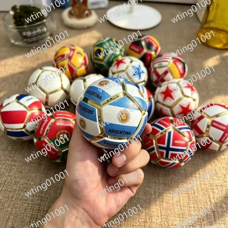 for World Cup Decompression Football Keychain with National Flag Pinch Music Button Fan Supplies Small Gift Novelty Stress