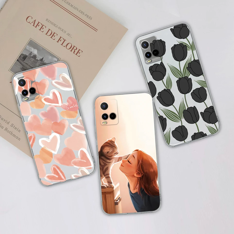 Coque For Vivo Y21 Case Clear Soft Silicone TPU Phone Cover For Vivo Y21S Y 33S Y33 T Cartoon Cute Panda Shockproof Bumper Funda