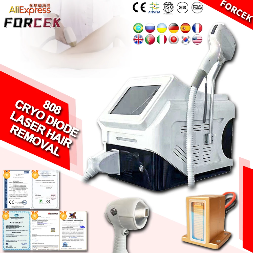 Diode Laser Freezing Point Permanent Painless Hair Removal Machine 808nm 755nm 1064nm High Power Portable Salon Equipment