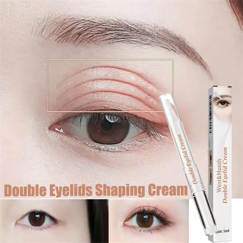 Creme modelador de pálpebras duplas, aperto sem rastros, à prova d'água, aumenta o estilo dos olhos, secagem rápida, levantamento duradouro, creme definidor de pálpebras