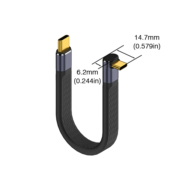USB4 Elbow Short Cable 13.5cm Thunderbolt4 Type C Cable 40Gbps PD240W Charging Cable for SSD Laptop Macbook Phone IPhone15 iPad