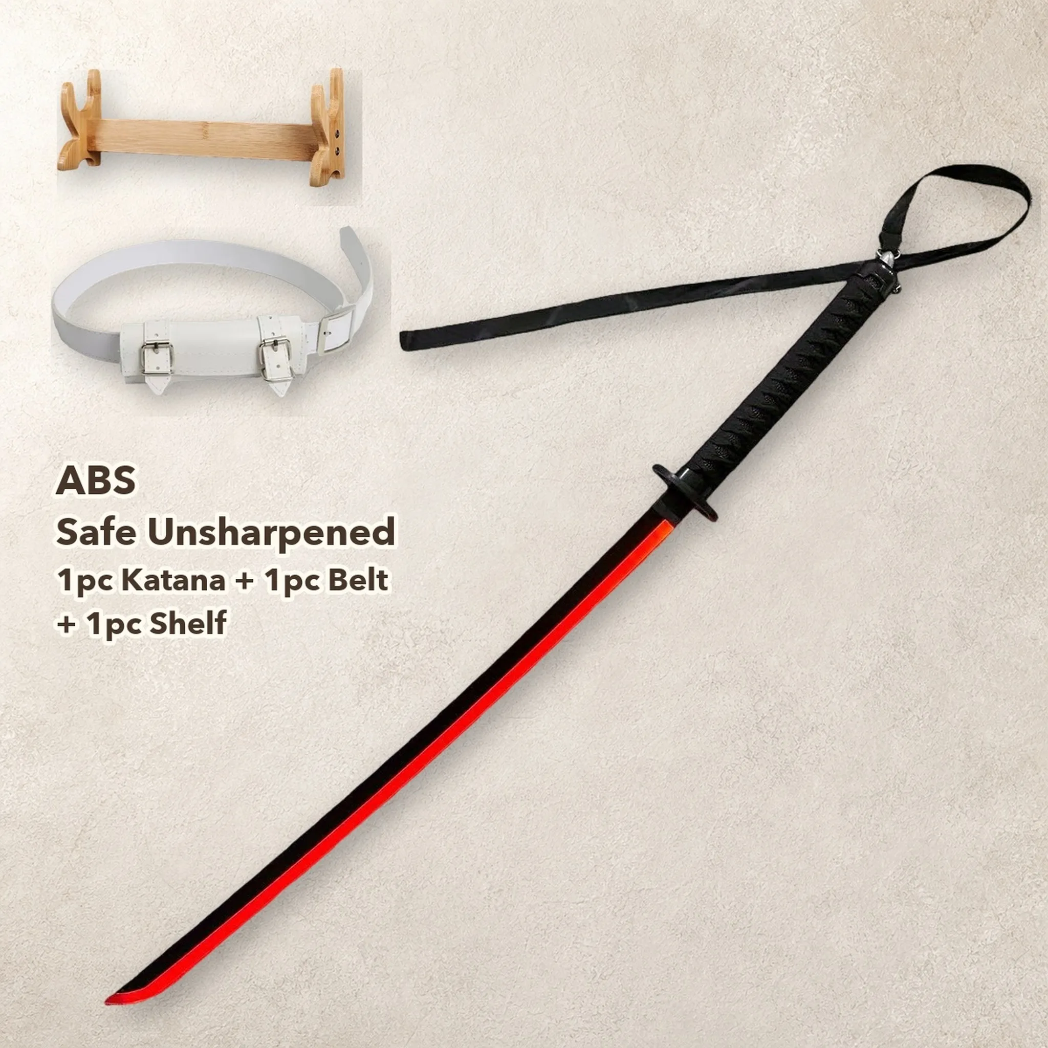 40 Inch Bleach Ichigo LED Light Katana Sword Sabre Blade Set Stand Belt Ninja Knife Schwert Plastic Cosplay Display Photo Prop