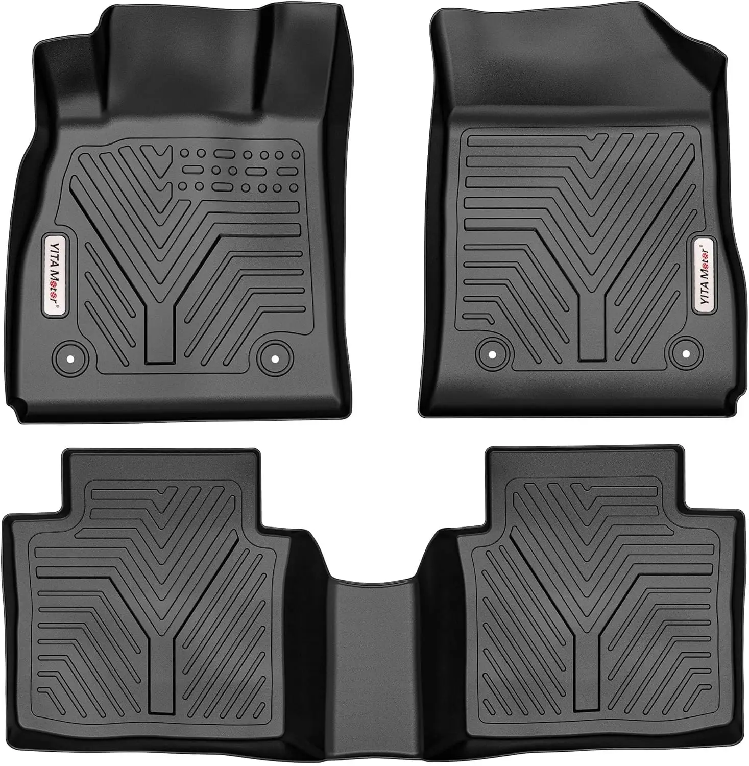 

Floor Mats Compatible with 2014-2020 Chevrolet Impala, Custom Fit Black TPE Floor Liners 1st & 2nd Row All-Weather Pro