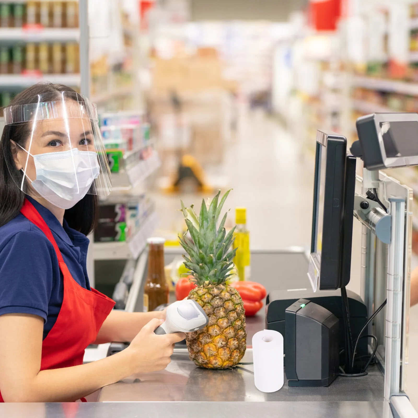 10 لفات من الورق الحراري الفاخر لطابعة Pos خالية من الوبر ومقاومة للبرمغ وطباعة شفافة للاستخدام المنزلي والمكتب والسوبر ماركت