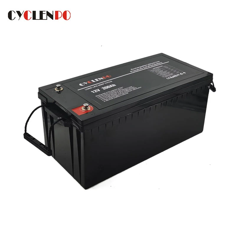 Deep cycle 12v 200ah lithium iron phosphate battery for solar system