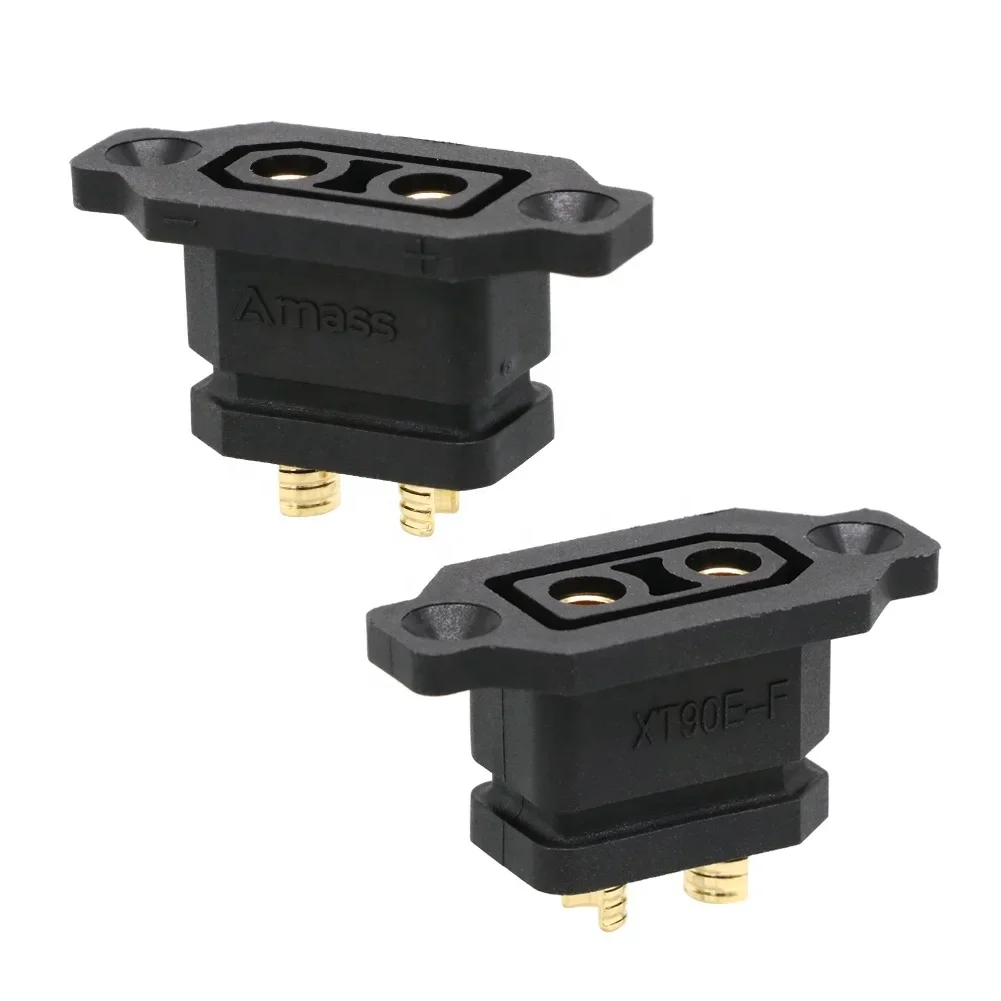 10PCS Amass XT90E-F Battery Connector XT90E Female Plug Gold-plated XT90 Mountable Connector Adapter For RC DIY Part