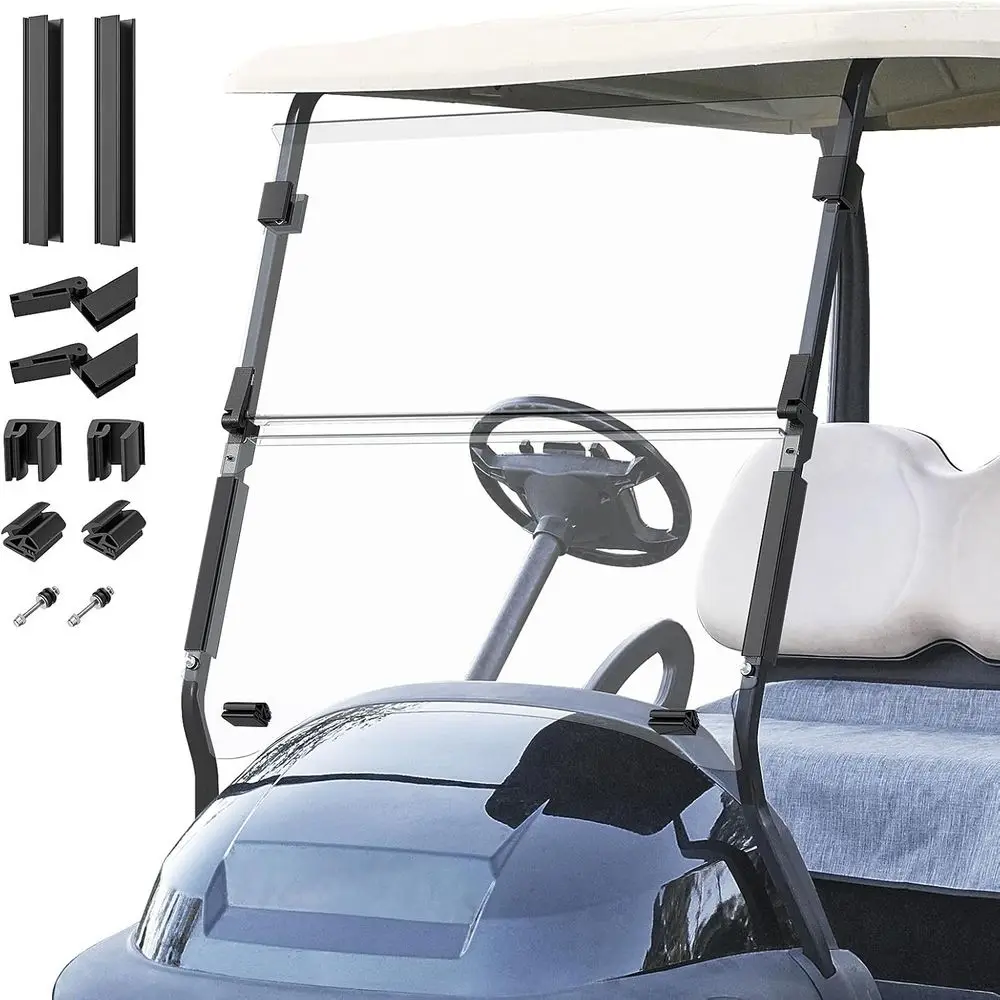 

Prect Gol Cart Windshield, Club Car Windshield with all Windshield Clips, old Down Windshield Anti-UV Impact Resistant it 2004-U