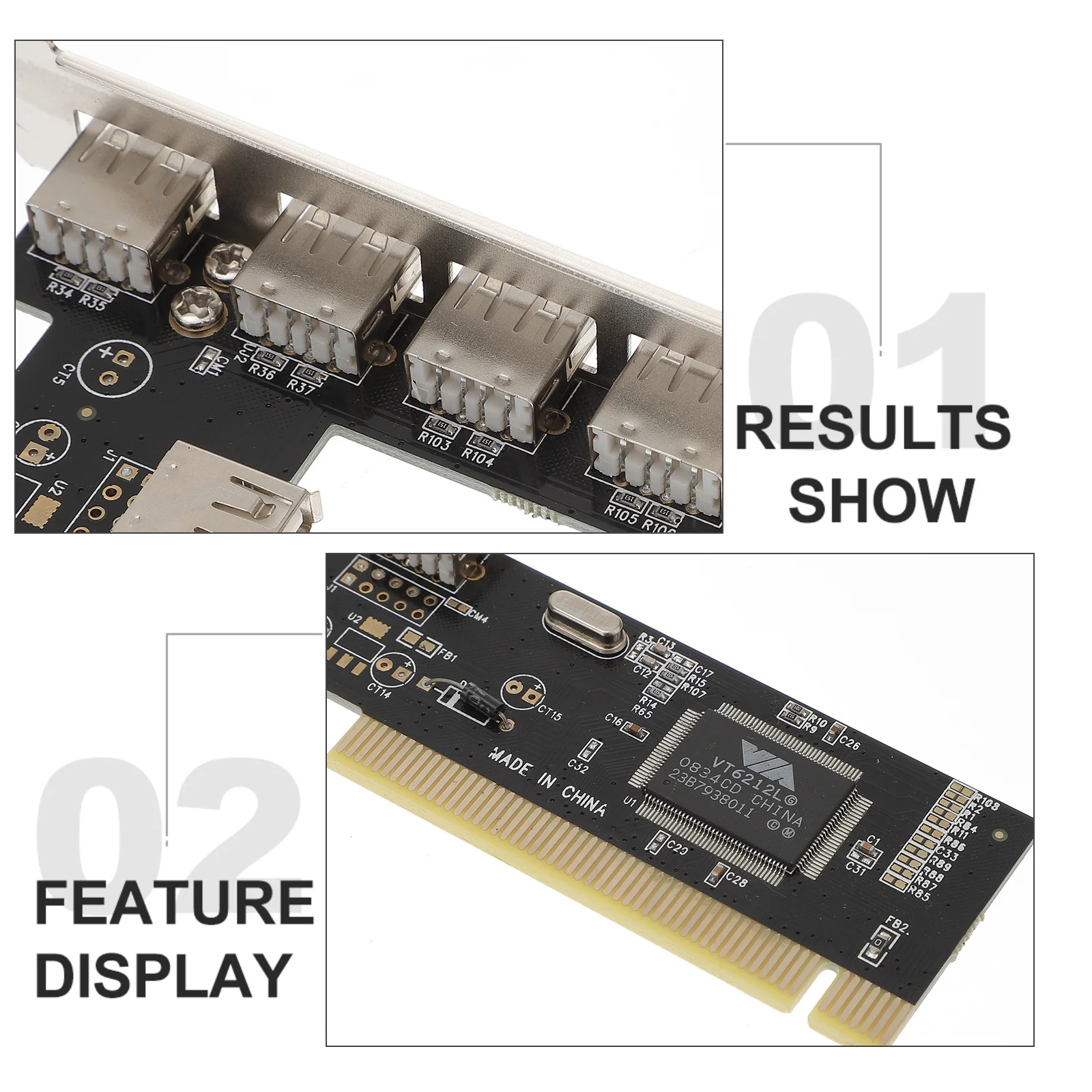 

Pci-E Extender 5-Port USB 2.0 Pcie Extension Adapter High Durability Pci Standard Computer Accessories Pci-E Extender