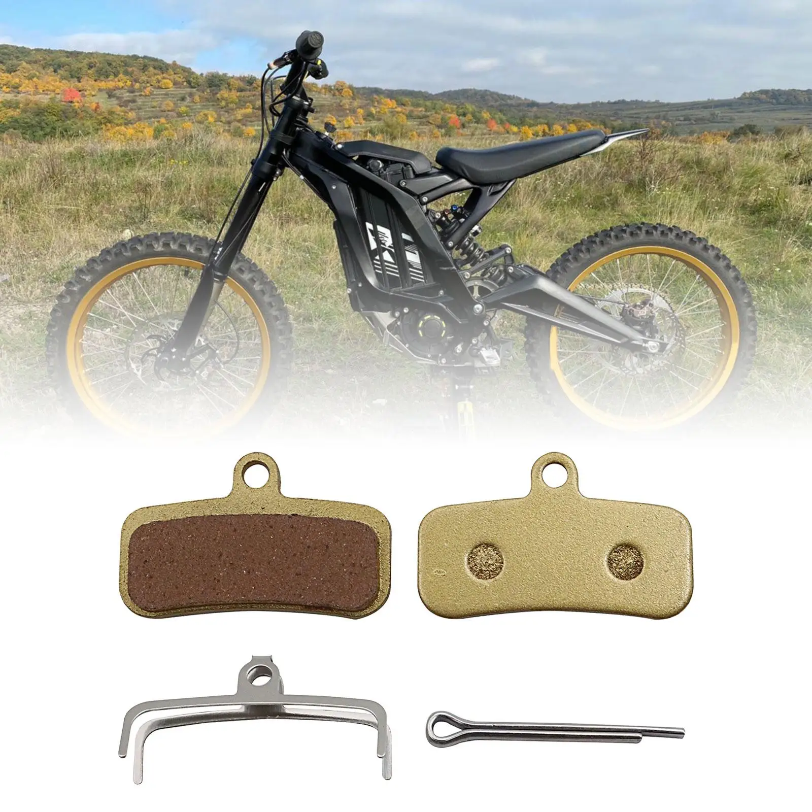 2x Motocross Brake Pads Copper Base Disc Brake Pads for Surron Light Bee Reusable Professional Easily Install