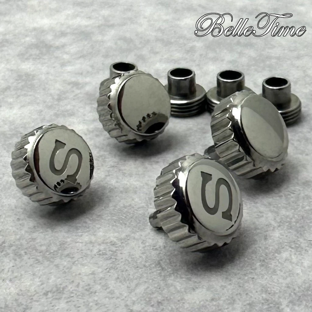 Silver High Quality Watch Parts Logo S Watch Crown Parts Replacement S Crown And Without S Crown For NH34 NH35 NH36 Movement image 2