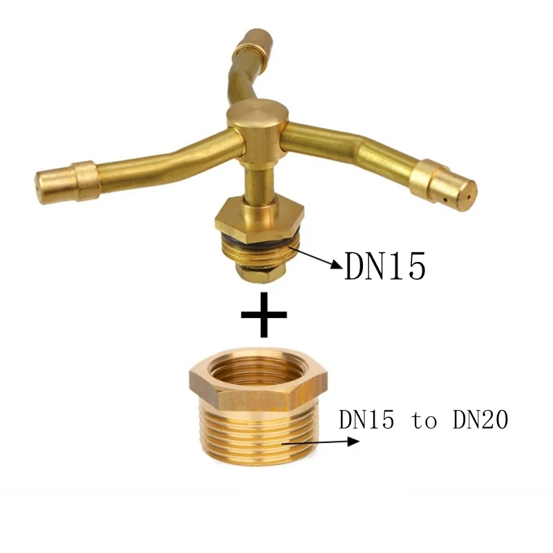 G1/2 Male Thread Brass Multiple Arms Rotating Lawn Sprinkler
