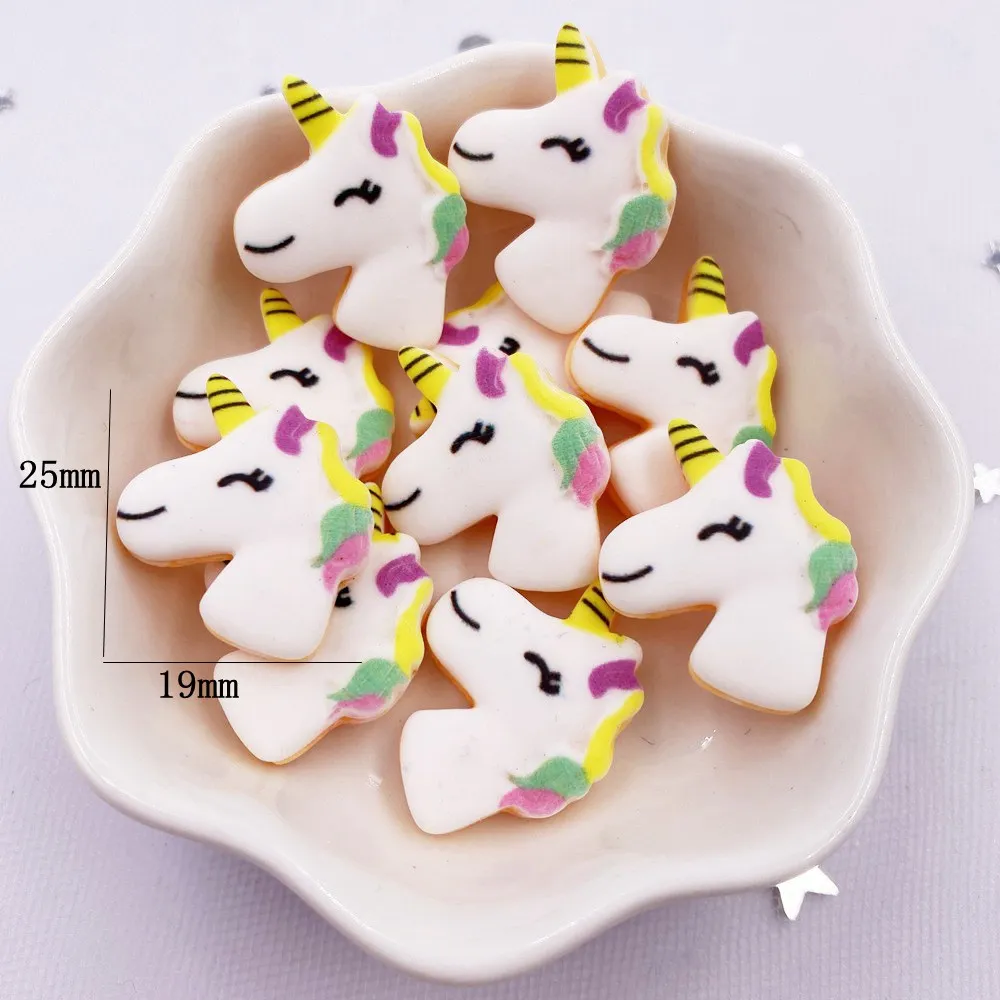 20 pezzi in resina dipinta a mano Kawaii colorato arcobaleno unicorno pietra flatback figurine scrapbook decorazioni fai da te accessori per la casa