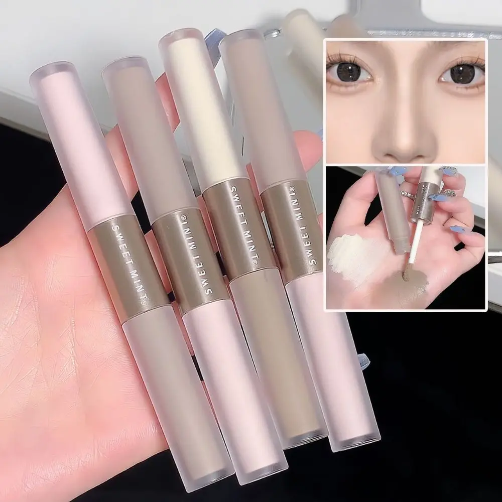 Cosmetische Markeerstift Contour Stick Dubbele Kop Kleur Corrector Waterdichte Concealer Pen 2 In 1 Langdurige Gezicht Bronzer Vrouwen