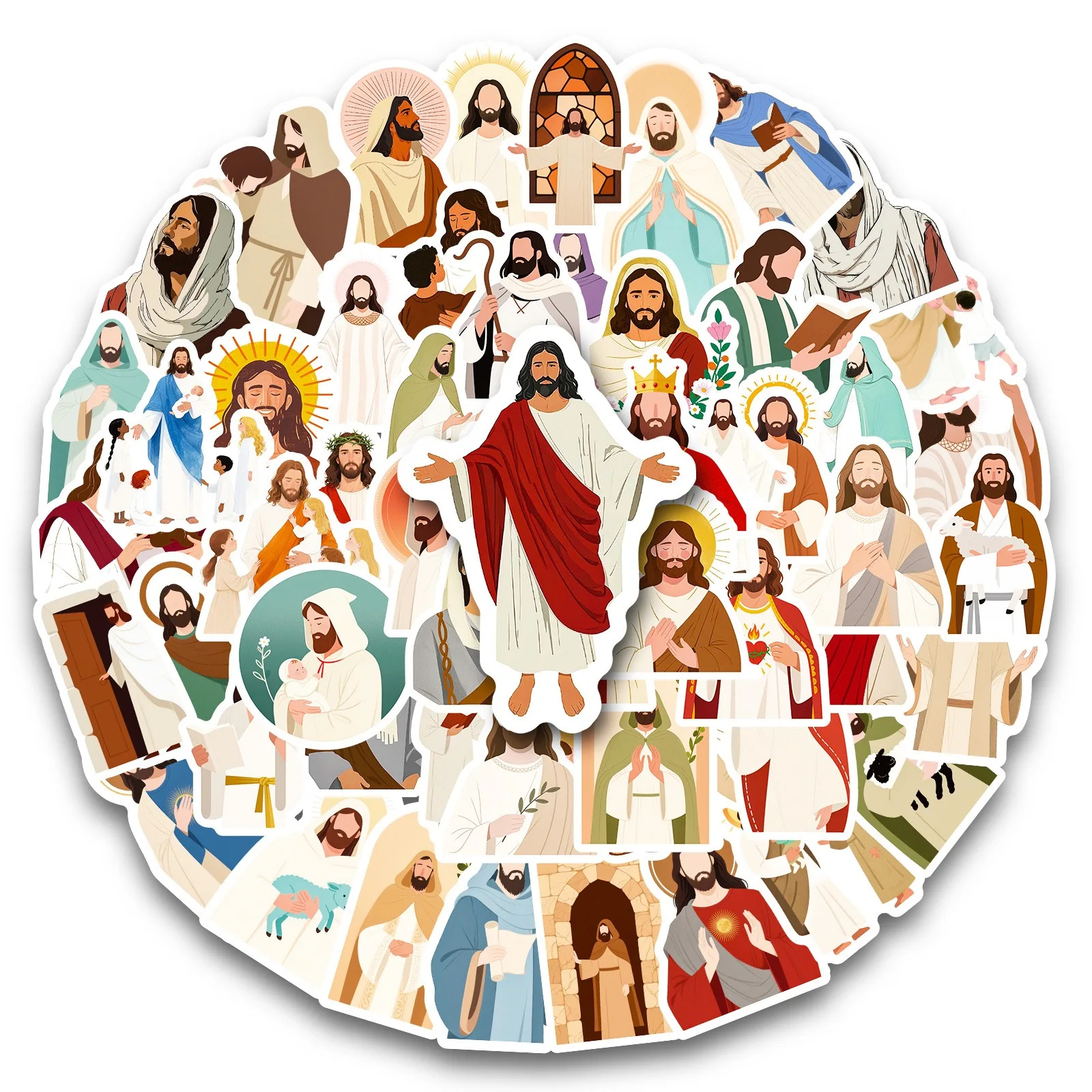 Pegatinas cristianas de Jesús, Biblia, Dios, calcomanías artísticas para ordenador portátil, teléfono, álbum de recortes, botellas de equipaje, Graffiti decorativo resistente al agua, 10/56 Uds.