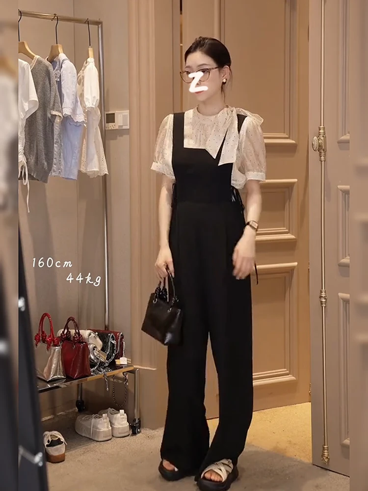 

Модные комбинезоны с высокой талией, женские осенние брюки со шлейфом на потолке, прямые брюки, длинные брюки из полиэфирного волокна