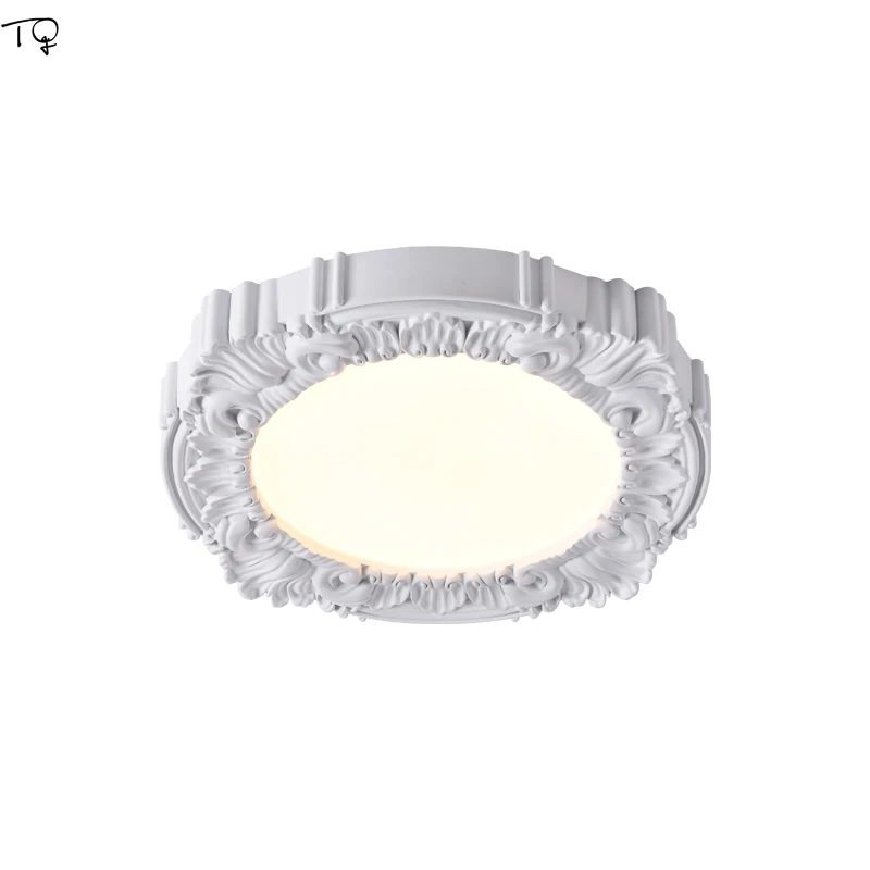 

French Design Classical Luxury Gypsum Line Art Ceiling Light Sky Garden Fabissa Baroque Stone Carving Ceiling Lamp Bedroom Cafe