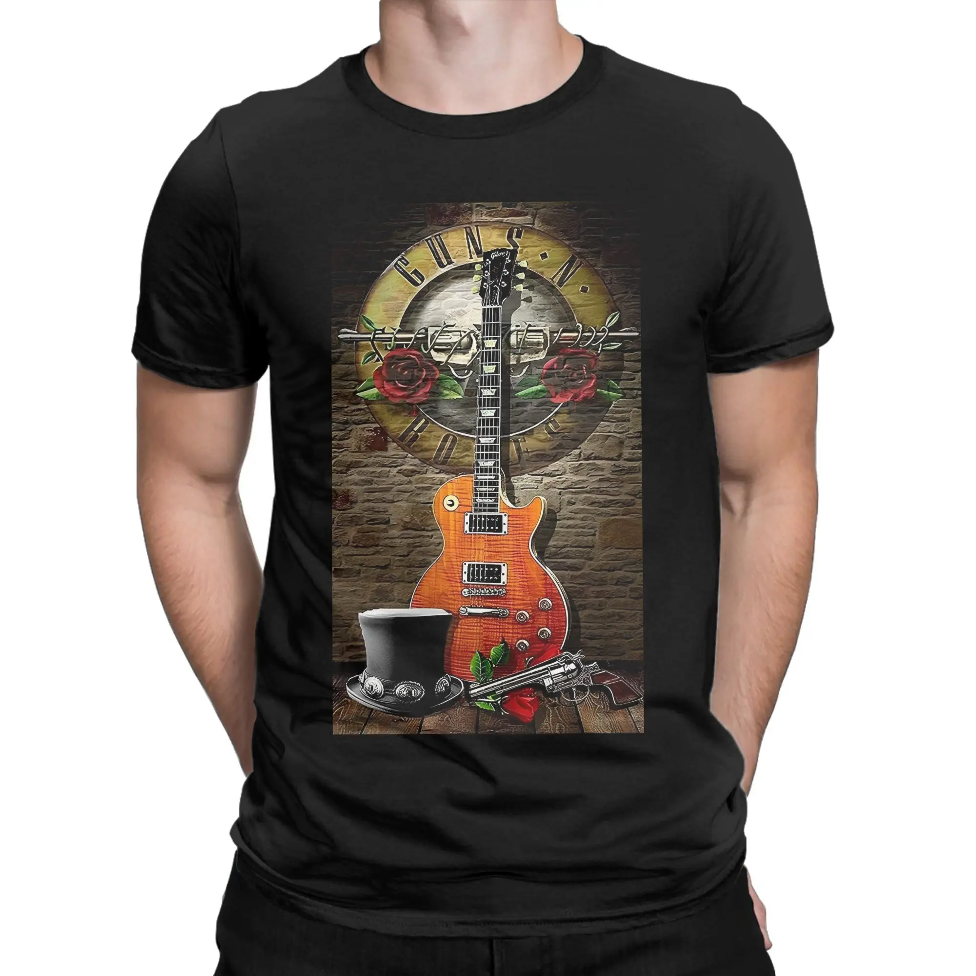 

Футболка Guns n Roses Summer Band Хлопковые футболки для мужчин Хип-хоп Повседневная футболка с коротким рукавом Y2K Ретро Футболки