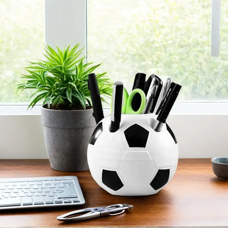 Pencil Holder For Desk Creative Desk Pen Organizer Soccer Pen Holder Practical Pen Storage Containers Pencil Desk Holder For