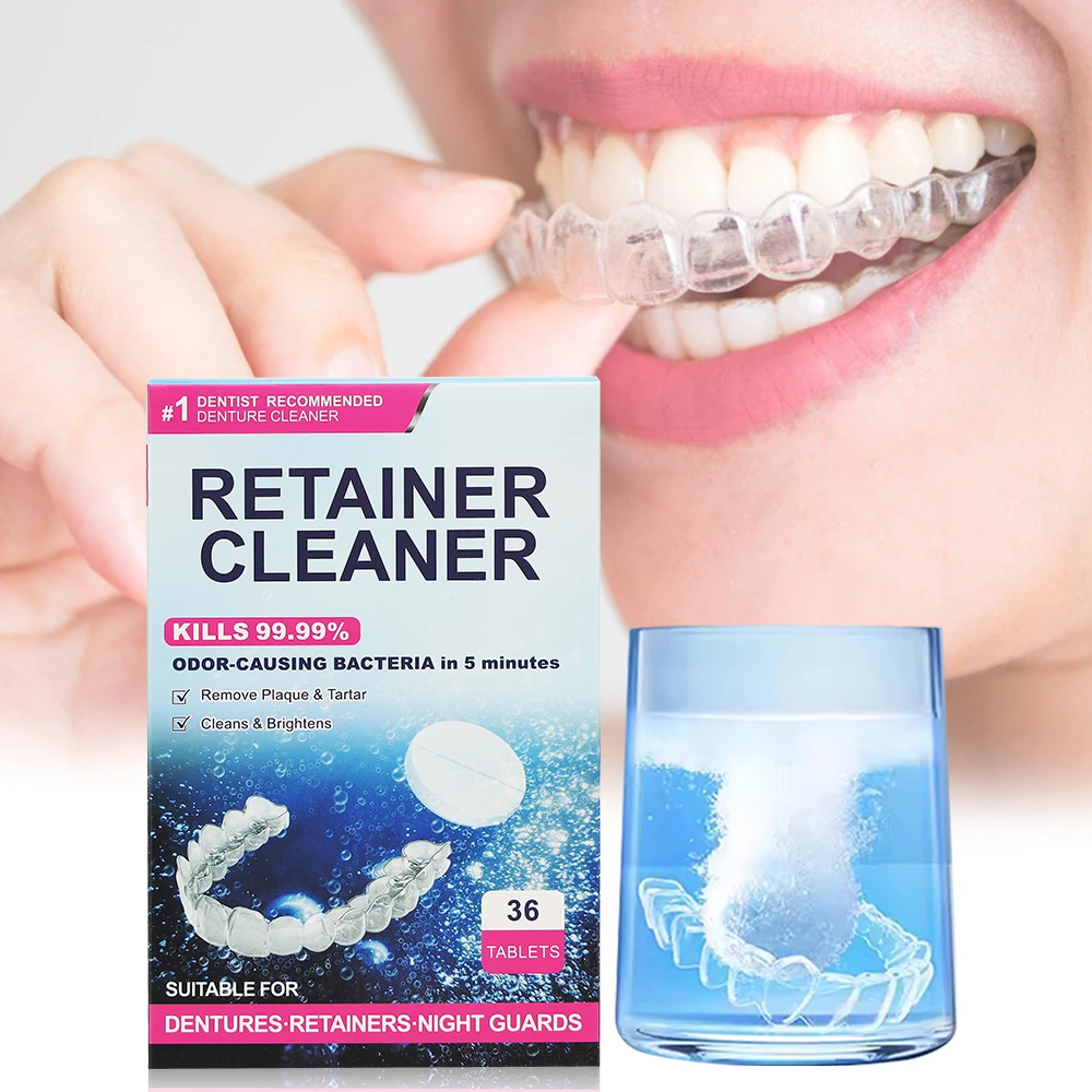 

Enjoysmile 36pcs Denture Cleaning Tablets Cleanser Pills Whitening Remove Bacteria Bad Odors Discoloration Stains Plaque