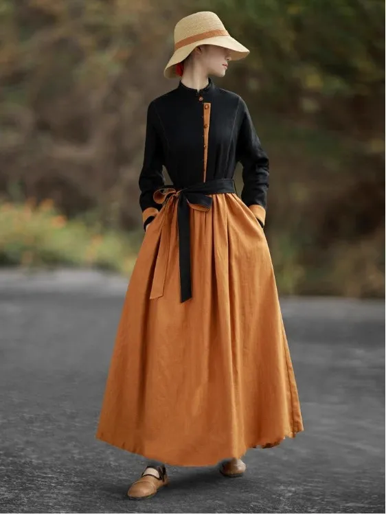 

Женская одежда: весенне-осенний асимметричный миди-платье А-силуэта в этническом стиле с принтом, с элементами крепления, с длинным рукавом, для повседневной носки, в артистическом стиле