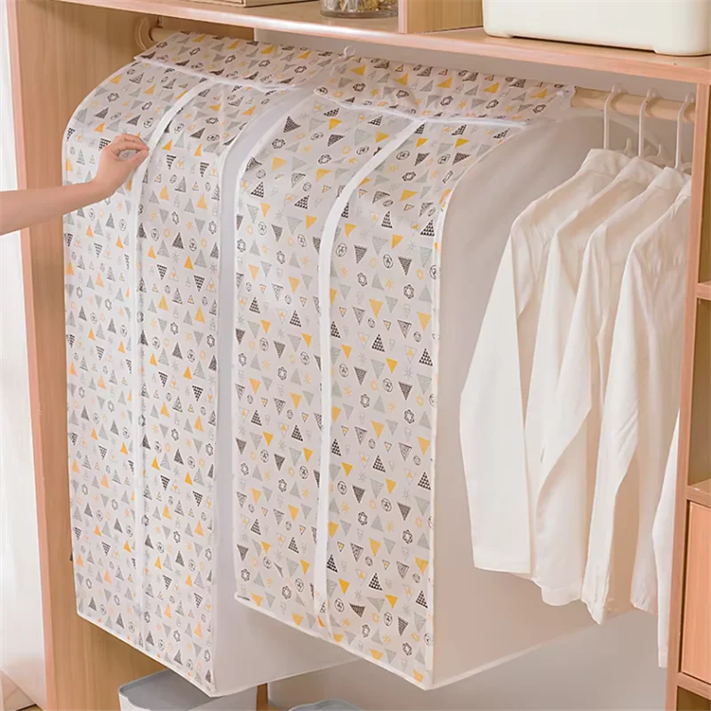 Small Fresh Printed Pattern Clothes Dustproof Bag Home Bedroom Wardrobe Organizer Artifact Jacket Suit Storage Protective Bag