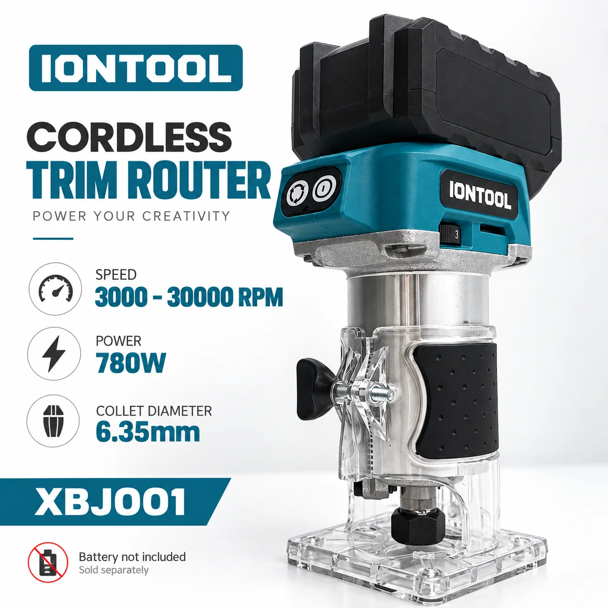 IONTOOL Handheld Cordless Trimmer Router 30000rpm For Door Frame Edge Trimming and Window Sill Routing and Baseboard Chamfering