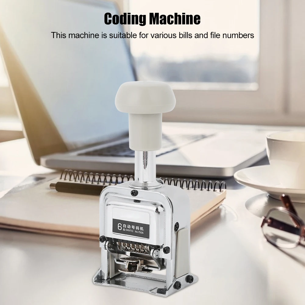 Automatic Numbering Machine 7506 6-Digit Number Coding Page Digital Stamping Machine Number Coding Machine
