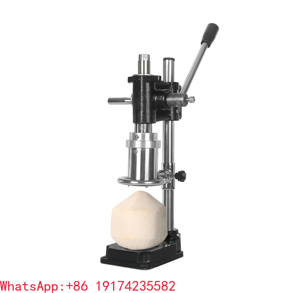 

Commercial Coconut Opener Lid Machine Stainless Steel Coco Water Punch Tap for Young Green Coconuts Easy Control Tool Black