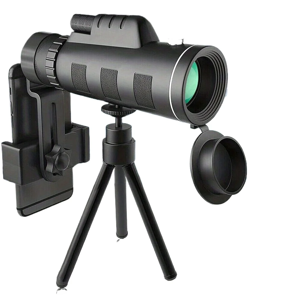 HD Monocular Telescope - 10x45 Zoom SuperClear - Rugged & Portable - BAK4 Prism - With Smartphone Tripod For Birding, Camping, Concerts & Travels