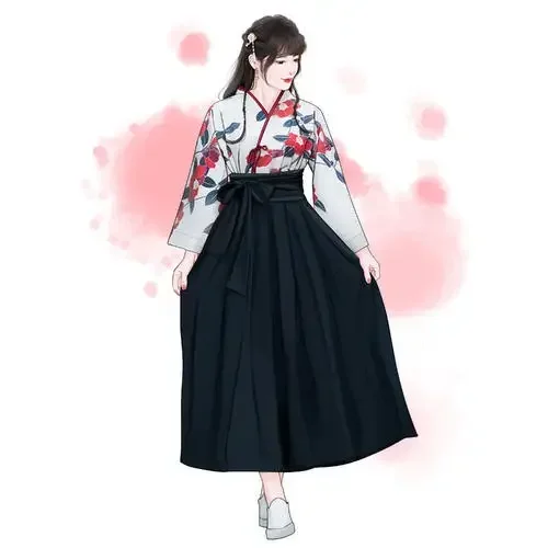 

Summer New Hanfu Dress Women Improved Dress Daily Chinese Style Floral Print Shirt Skirt Suit Ancient Costume