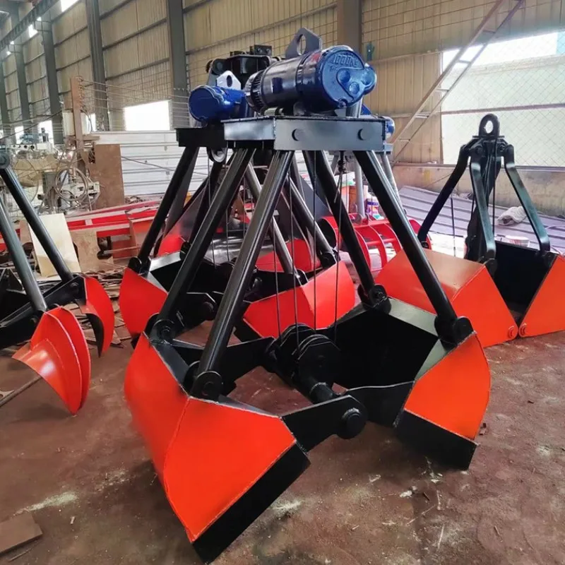 Single rope four rope crane grab bucket suspended garbage material steel wire rope grab bucket