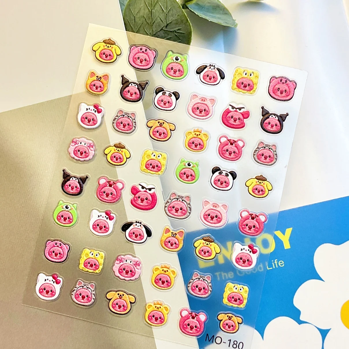 1 sheet Cartoon cute loopy Beaver Ruby embossed three-dimensional nail stickers diy decorations for mobile phones