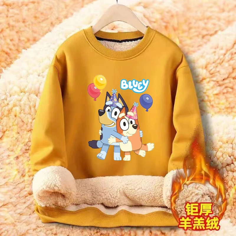 Bluey Men Woman Thicken Warm Coat Bluey Bingo Bandit Chilli The Heeler Family Anime Clothes Autumn Spring Adult Jacket Pullover