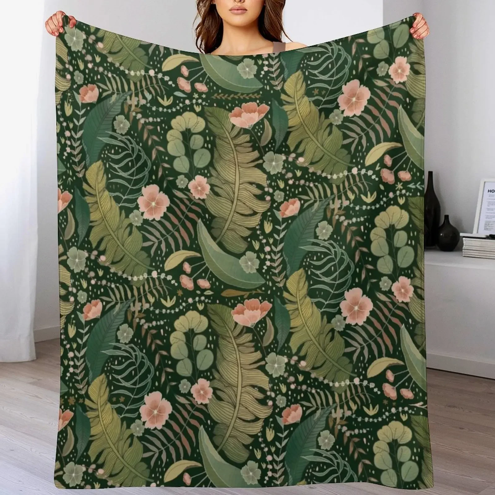

Deep Jungle Throw Blanket Stuffeds decorative christmas gifts Bed covers Blankets