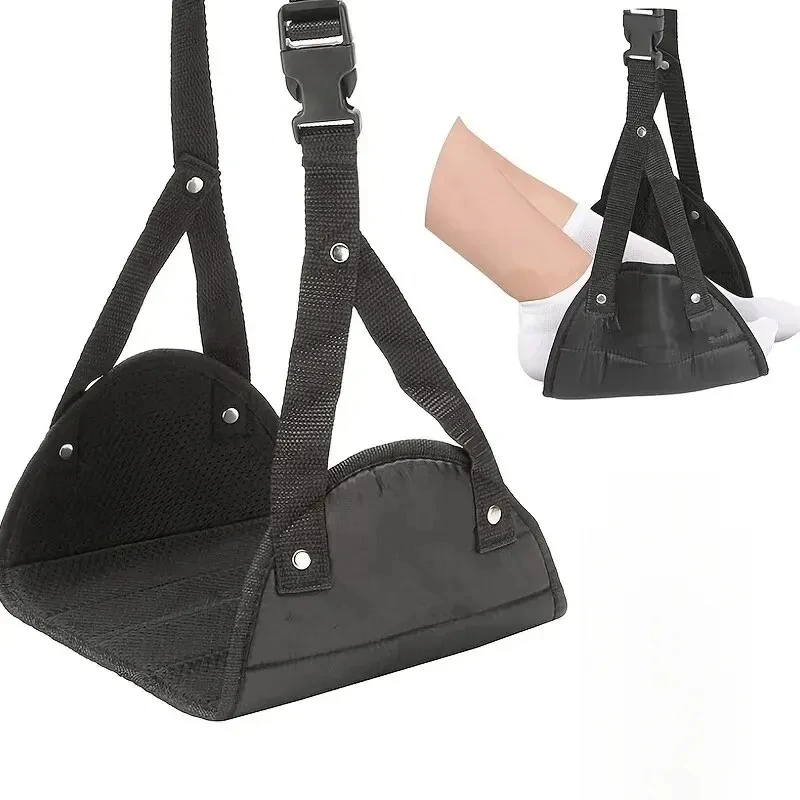 Airplane Footrest Hammock Adjustable Strap Portable Leg Rest for Long Flight Travel Accessories