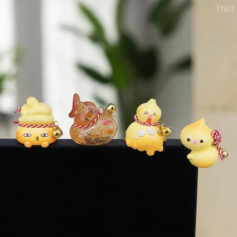 [J] 1/4Pcs Resin Gourd Decor For Desk Car Dashboard TV Monitor Gift Idea Cute 3D Figurine Mini Ornament Gift