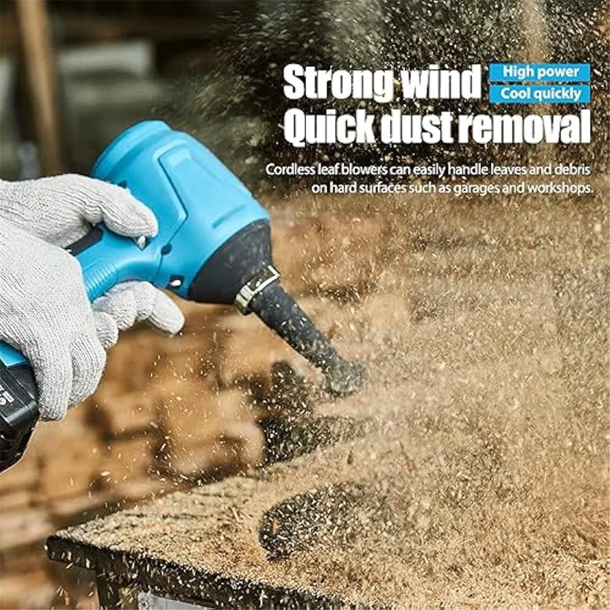 마키타 배터리용 무선 공기 먼지털이, 차고, 제재실, 작업장 청소용 압축 공기 먼지털이, 18V, 40000RPM