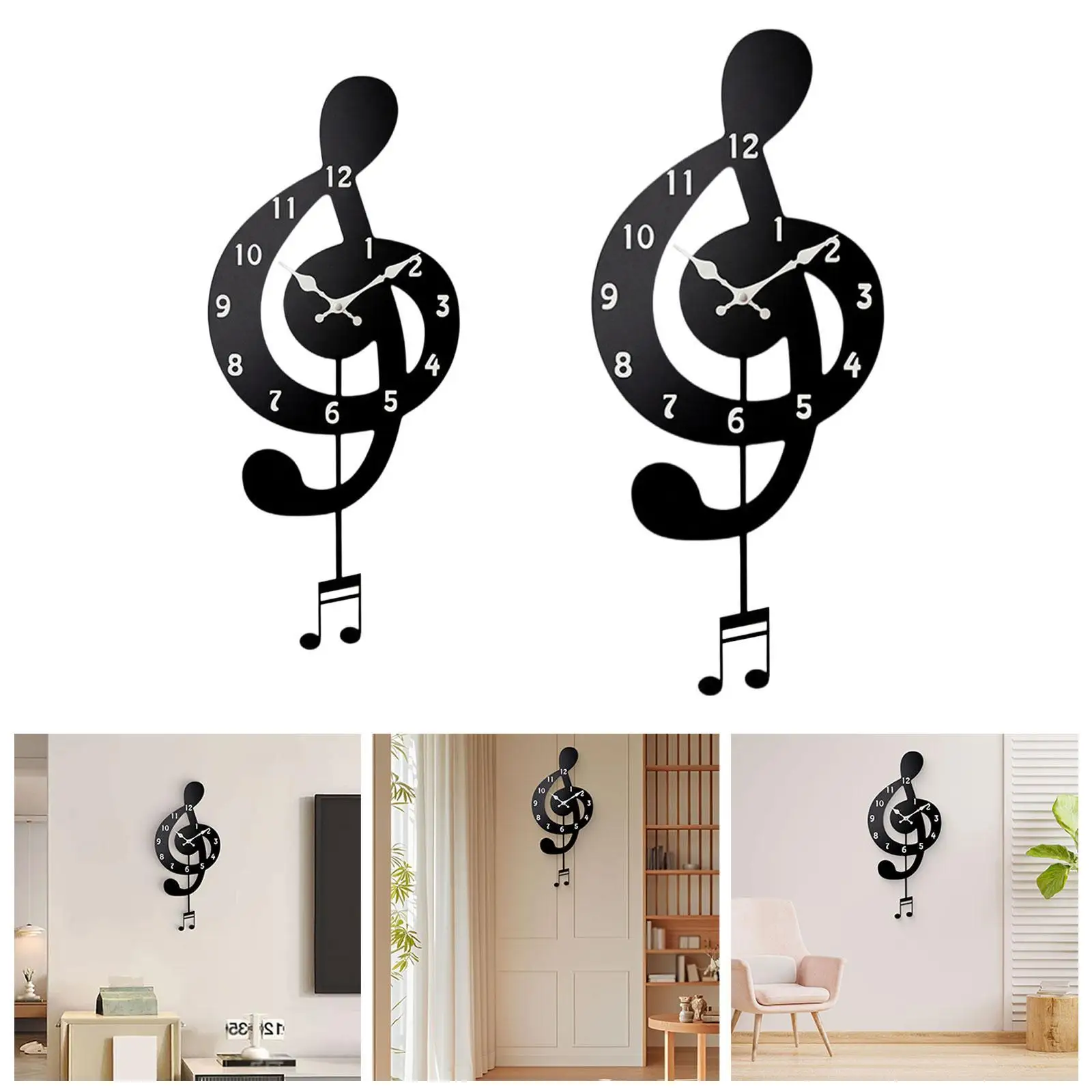 

Настенные часы из акрила в виде музыкальных нот, бесшумный механизм, декоративный дизайн, без тикания, для спальни, детской, кабинета, офиса