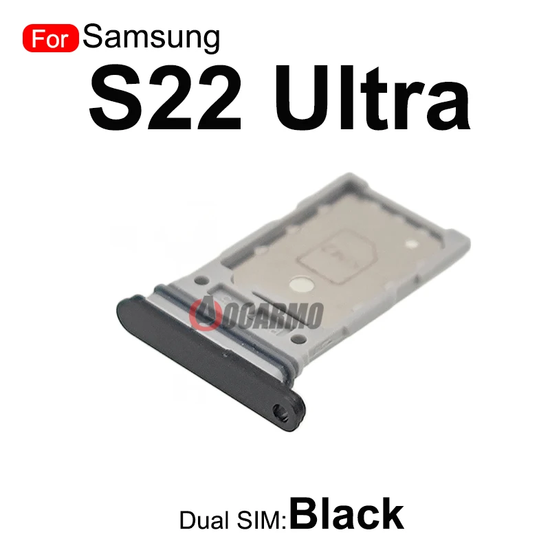 For Samsung Galaxy S22 Ultra S22U Single Sim Tray Dual Sim Card MicroSD Holder Nano Slot Replacement Part