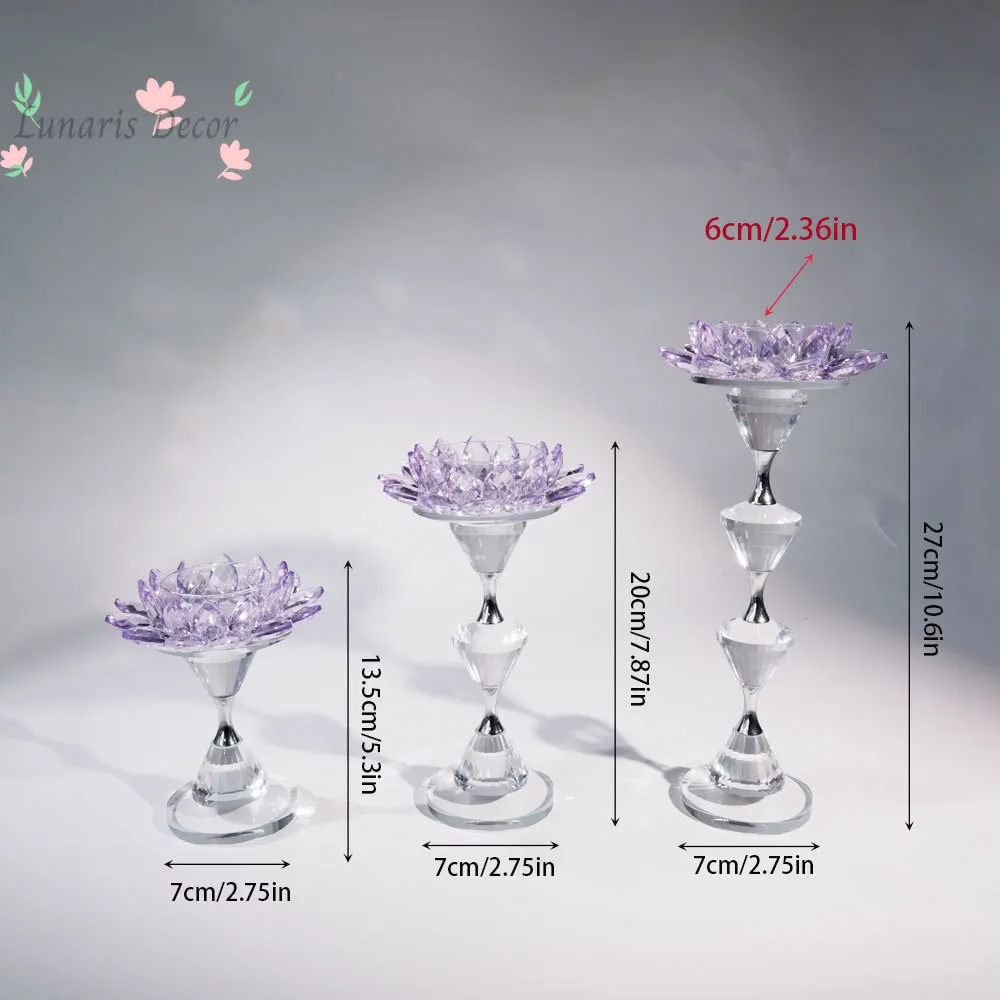 

Crystal lotus ghee lamp holder ornament, crystal candle holder ornament, ever-burning lamp base