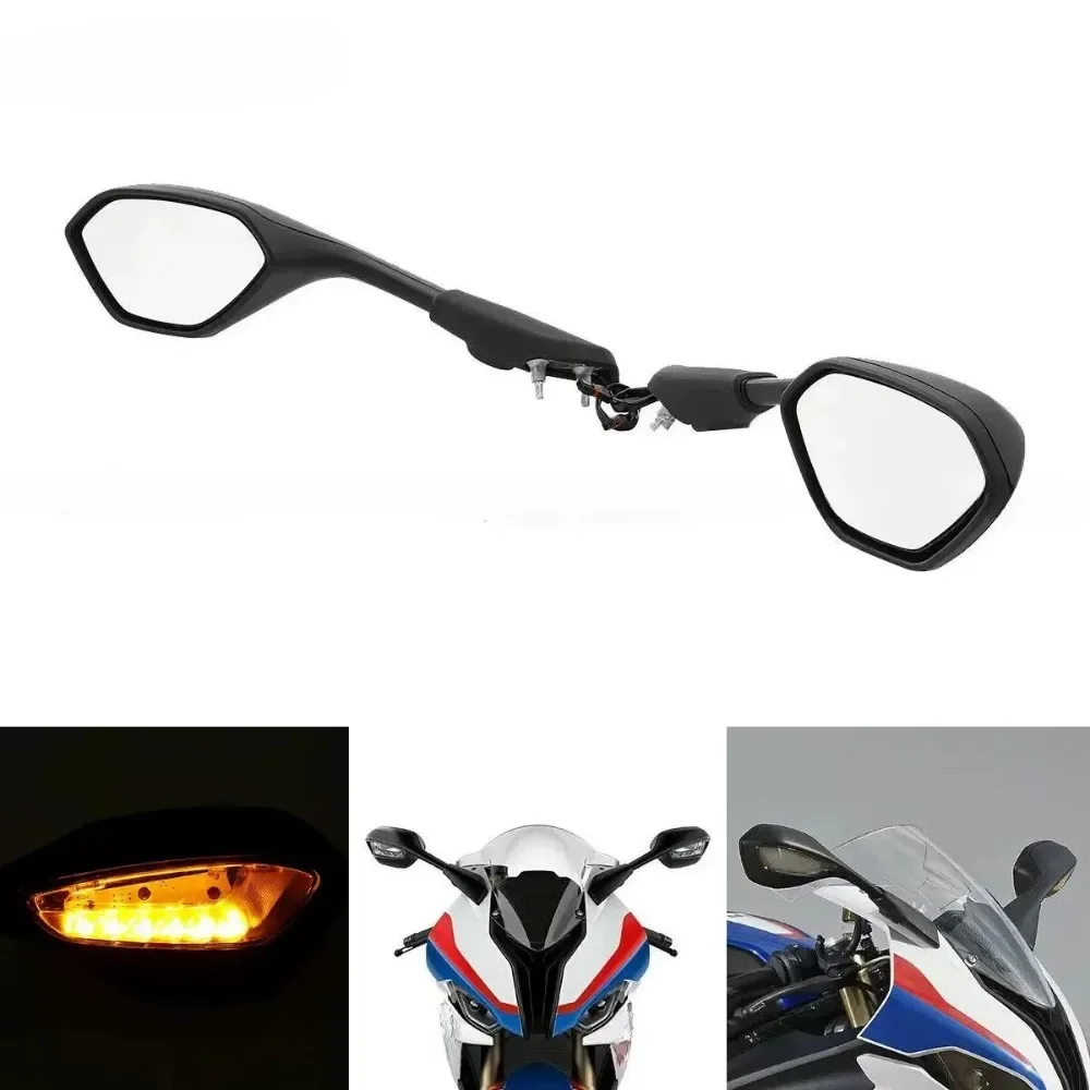 For BMW S1000RR 2019 2020 2021 2022 2023 2024 Motorcycle Rearview Mirror LED with Turn Signal Genuine