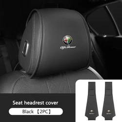 2PC Car Headrest Protector Breathable Seat Cover For Alfa Romeo Giulia Stelvio Giulietta 156 159 147 Mito Tonale Brera Disco Vo