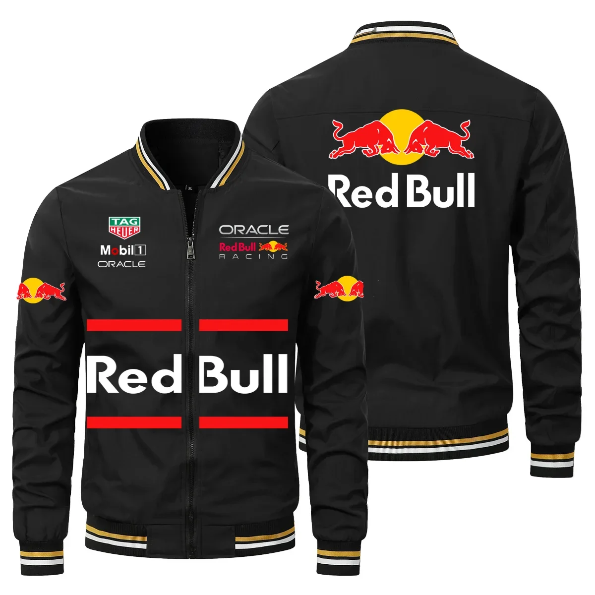 Chaqueta de carreras de toro rojo para hombre, camisa holgada informal de moda para motocicleta, equipo de deportes al aire libre, camisa con cremallera, Tops de marca Red Bull 2025