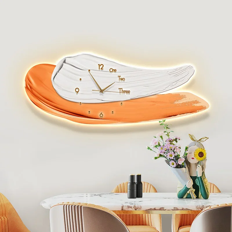 Display Unique With Light Wall Clock Luxury Design Kitchen Living Room Clock Wall Cute Design Orologio Da Parete Home Decoration