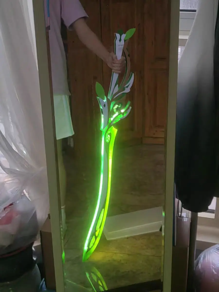 Alhaitham Cosplay Glowing Weapon Props Genshin Impact Model Light of Foliar Incision Halloween Costume Props PVC Material