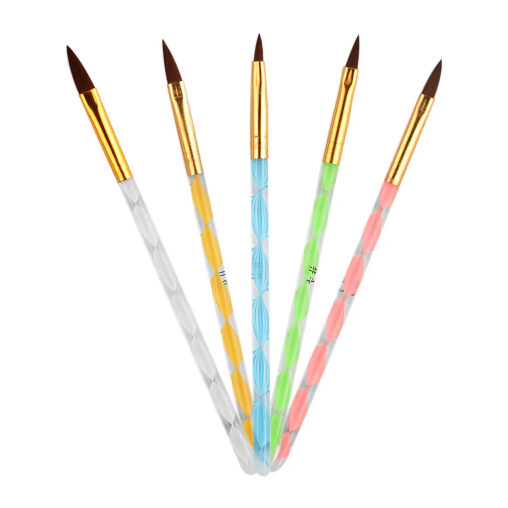Bolígrafos para decoración de uñas, pinceles profesionales duraderos para dibujar manicura, accesorios de pintura de uñas en Gel Uv, bolígrafos para manicura, 5 uds.