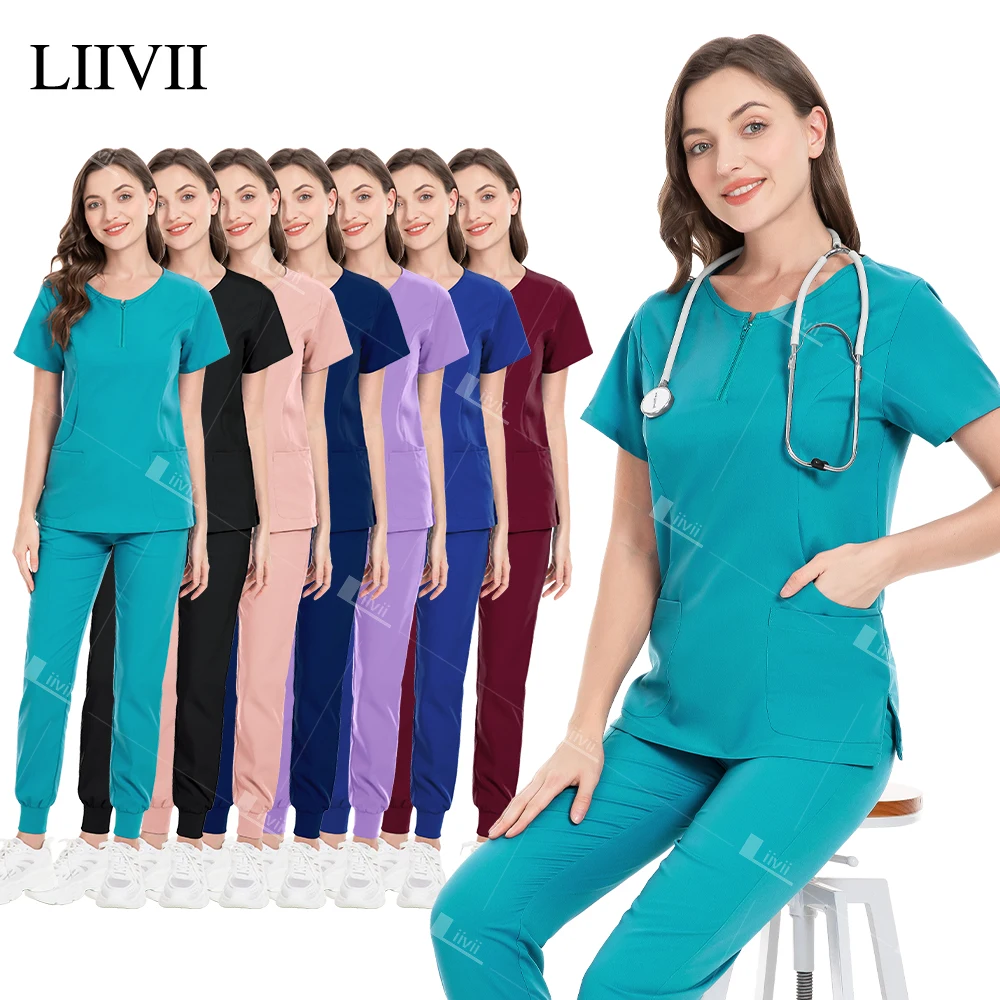 Doctor Nurse Scrubs Set para Mulheres, Uniformes Médicos, Conjunto Jogger, Acessórios Hospitalares, Operating Room Surgical Workwear, Preço de atacado